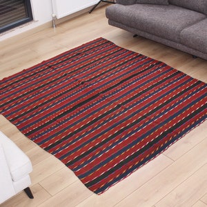 Jajim, Jajim Kilim, Caucasian Kilim, 6.07&#39; x 6.89&#39; Handwoven Kilim, Antique Decorative Wool Kilim, Old Kilim, Kilim Rug, FAST Shipment 11857