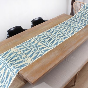 Ikat Fabric, 5.00 meters Uzbek Ikat, Handwoven Silk and Cotton Fabric, Table Runner, Hand Dyed, Tie Dyed Ikat Fabric, Fast Shipment 12419