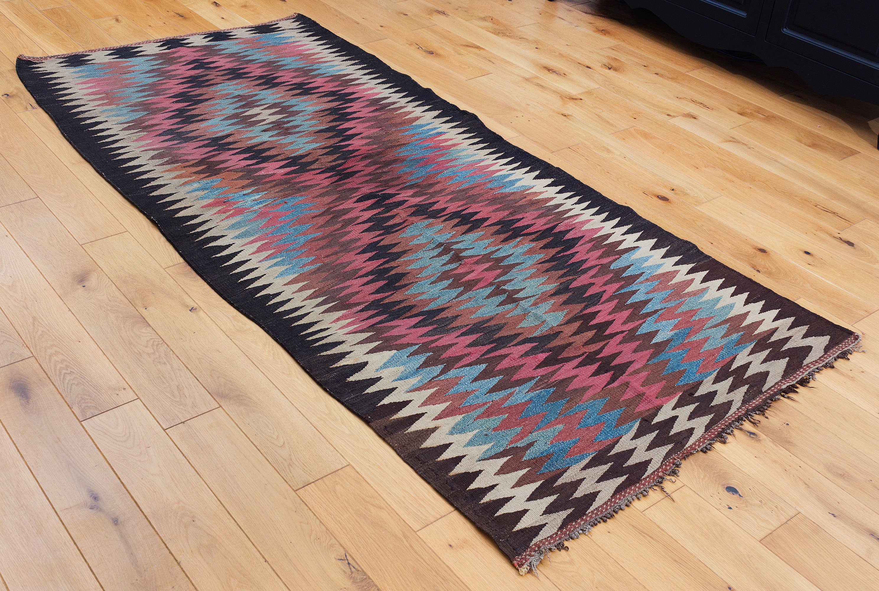 Kilim, Old Handwoven Antique 3.81' X 8.69' Decorative Wool Caucasian Fast Shipment 11781