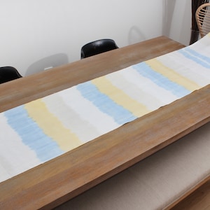 Ikat Fabric 15.37 m= 7 pcs Uzbek Ikat, Handwoven Silk and Silk Fabric, Table Runner, Hand Dyed, Tie Dyed Ikat Fabric, Fast Shipment 12474-01