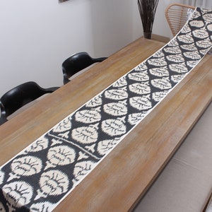 Ikat Fabric 5 meters Uzbek Handmade Handwoven Silk and Cotton Table Runner Hand Dyed Tie Dyed FAST SHIPMENT with ups or fedex - 12424