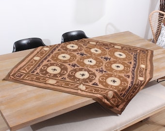Suzani, Suzani Throw, Suzani Bedspread, 3.87' x 4.00' Suzani Wall Hanging, Suzani Tapestry, Uzbek Suzani Table Cover, FAST shipment 15361