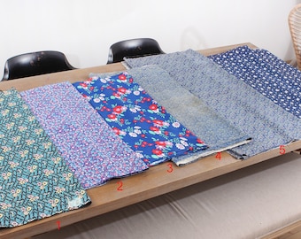 SET of 7 pcs, Cotton Fabric, Old Russian Trade Cloth, 2.76' x 9.19' Roller Print On Cotton, Table Cover, Vintage Hanging, FASTshipment 14849