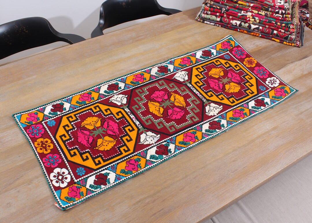 Tapis vintage Ouzbek Bukhara fait main, 1C955