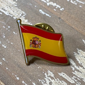 Spain Waving Flag Lapel Pin - Made in USA!
