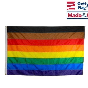 Philadelphia 8 Stripe Rainbow Pride Flag w/ Stitched Stripes - Multiple Sizes - Proudly Made in the USA & Free Shipping