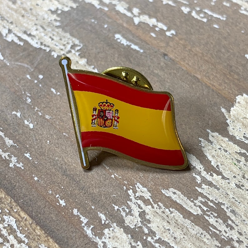 Spain Waving Flag Lapel Pin Made in USA!