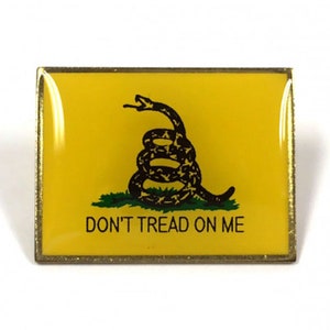 Gadsden Lapel Pin (Single Flag Rectangle) - Made in the USA - Free Shipping