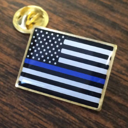 Blue Line Pin Thin Blue Line USA Rectangle Flag Lapel Pin Made in the USA - Etsy