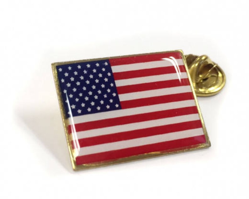 American Flag Lapel Pin Rectangle Made in the USA Etsy