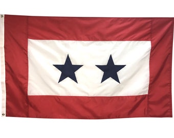 Service Star -2 BLUE STARS 3x5' Flag - High Quality All Weather Nylon - Made in the USA! - Free Shipping