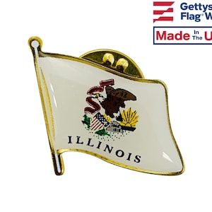 Illinois State Flag Lapel Pin - Made in the USA!