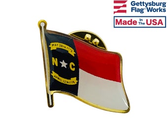 North Carolina State Flag Lapel Pin - Made in the USA!