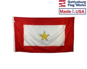 Gold Stern Service Stern 3x5' Flagge - Strapazierfähiges Allwetter Nylon & verstärkte Fliegen Endnaht - Made in the USA