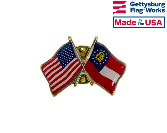 made in USA US and Ireland crossed flags lapel pin
