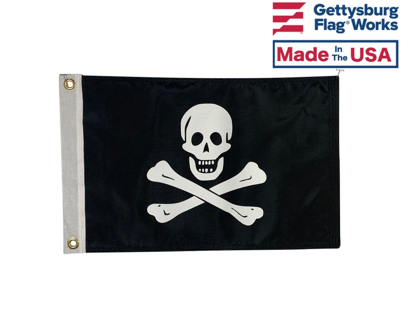 Jolly Roger Pirate Boat Flag 12x18 Double Sided Etsy