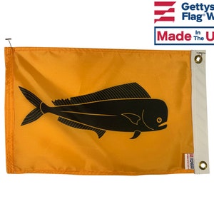 DolphinFish Mahi Mahi Bootsflagge 12x18 Zoll – Aus Wetterfestem Nylon, Made In USA