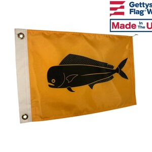 DolphinFish Mahi Mahi Bootsflagge 12x18 Zoll – Aus Wetterfestem Nylon, Made In USA