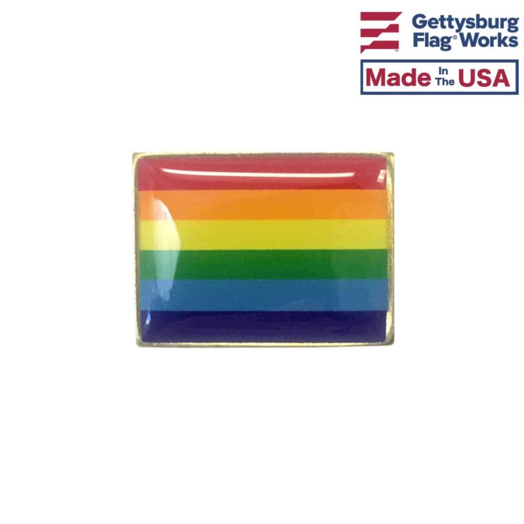 Rainbow Pride Flag Lapel Pin (single Rectangle Flag) - Made in the USA ...