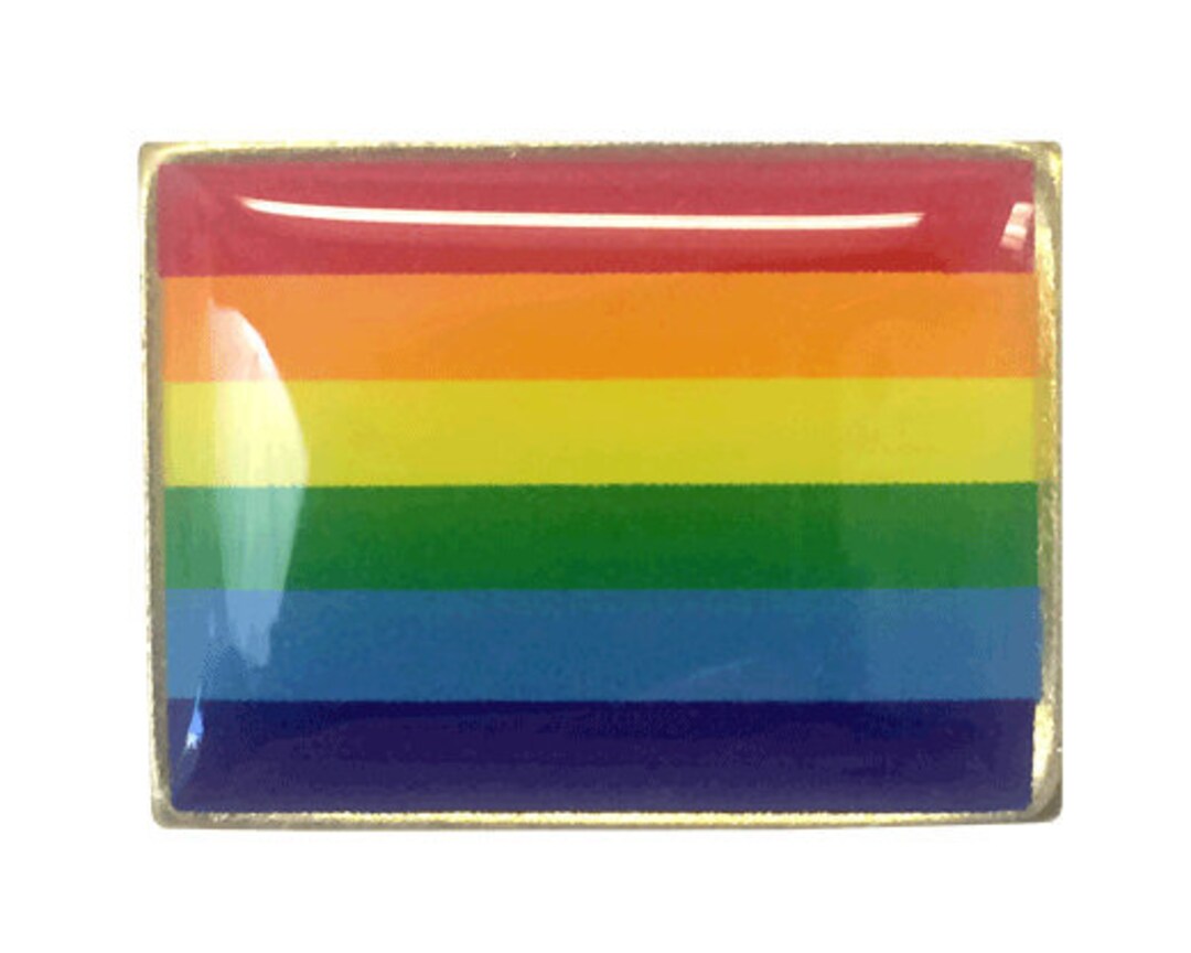 Rainbow Pride Flag Lapel Pin (single Rectangle Flag) - Made in the USA ...