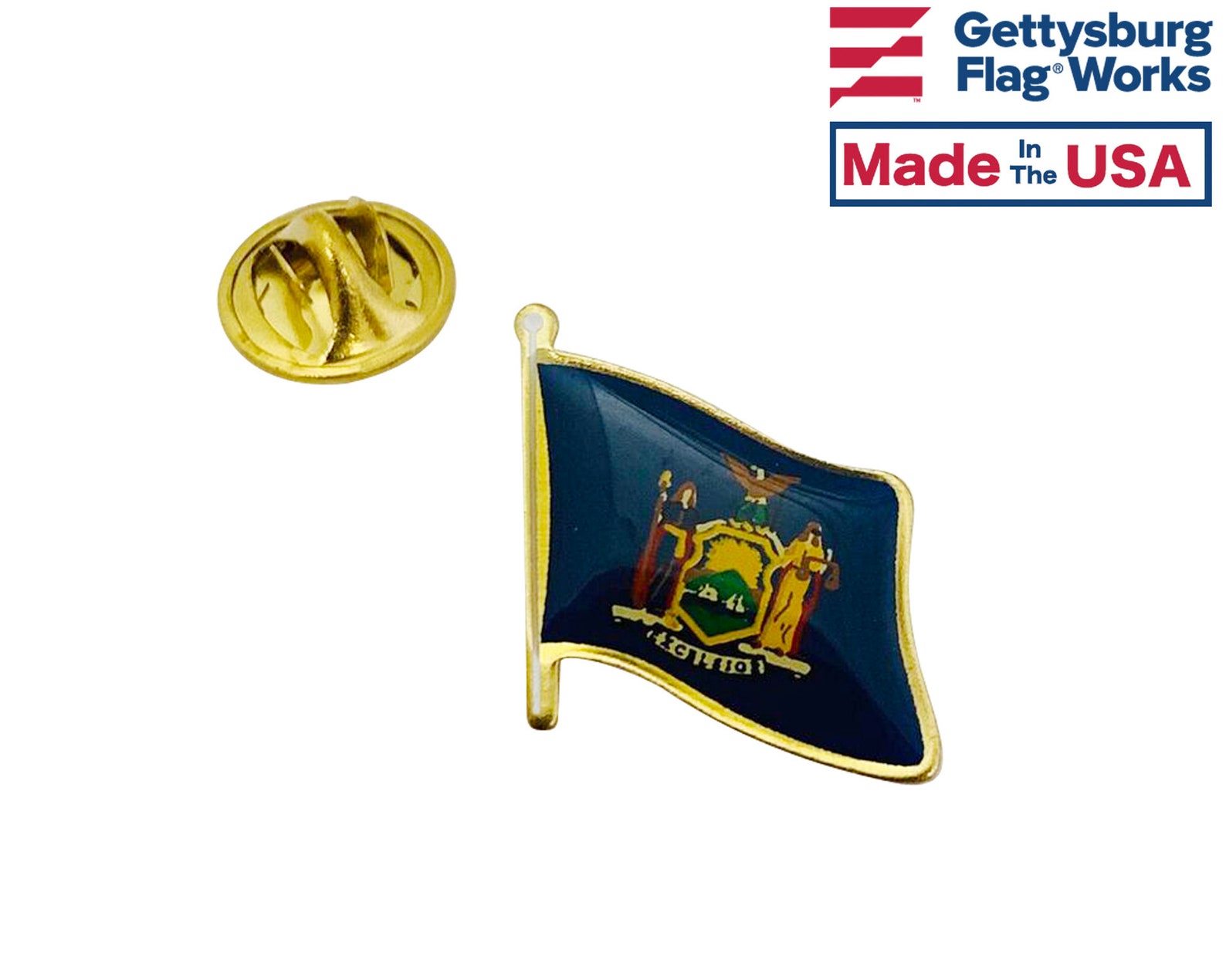 New York State Flag Lapel Pin Made in USA Etsy