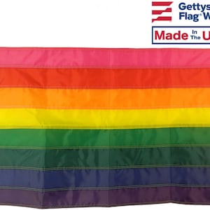Original Rainbow Pride Flag in Multiple Sizes - Individually Stitched Stripes of High Quality All Weather Nylon - Made in the USA