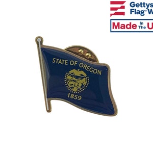 Oregon State Flag Lapel Pin - Made in the USA!