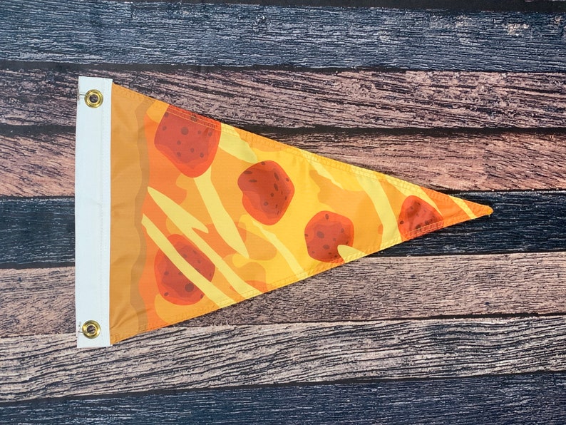 Pizza Boat Flag Pennant High Quality, All Weather Nylon Burgee Made in USA image 3