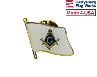 Masonic Flag Lapel Pin - Made in USA!