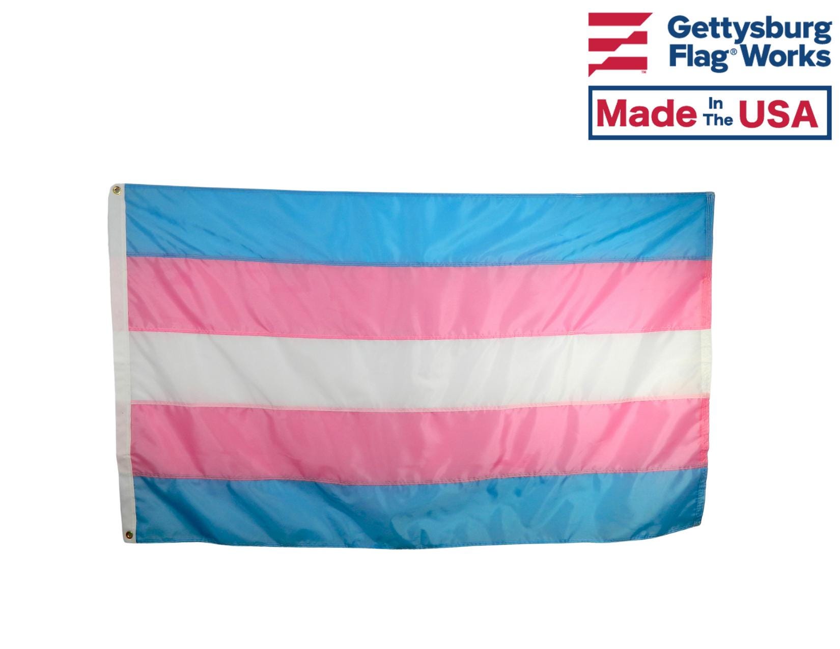 Transgender Pride (Helms Design) Flag - Multiple Sizes - All Weather Nylon - Made in USA - FREE SHIPPING