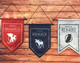 Personalized, High Quality, Medieval Style Family Banner Wall Hangings - Size 12X18&quot; - Makes a Great Thoughtful Gift!