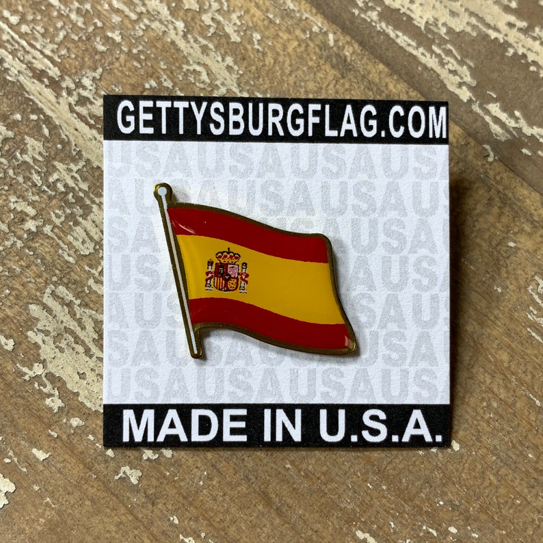 Spain Waving Flag Lapel Pin Made in USA!