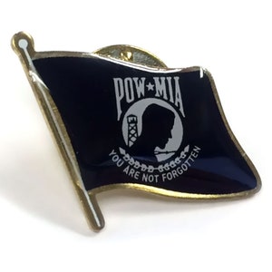 POW/MIA Waving Flag Lapel Pin - Proudly Made in the USA