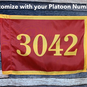 Custom Printed Boot Camp Platoon Number Guidon - United State Marine Corps USMC Graduation Flag - Made in USA - Free Shipping