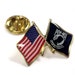 POW/MIA Lapel Pin With American Flag - Double Waving Design, Made In USA, Epoxy Coated