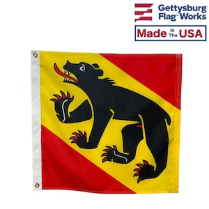 Bern Switzerland Flag: Iconic Bear Design, All-Weather Nylon, Made in USA