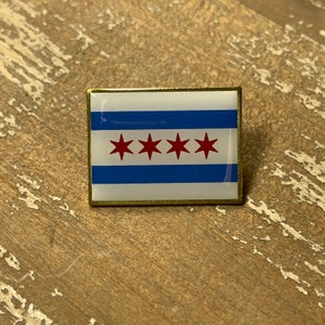 Chicago Flag Lapel Pin - Made in USA!