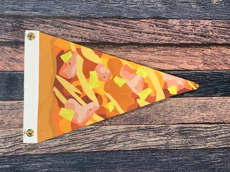 Pizza Boat Flag Pennant High Quality, All Weather Nylon Burgee Made in USA image 2