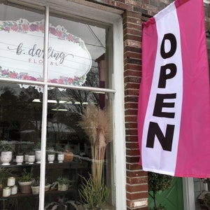 Custom OPEN Flag - Personalized heavy duty business flag with layout options!