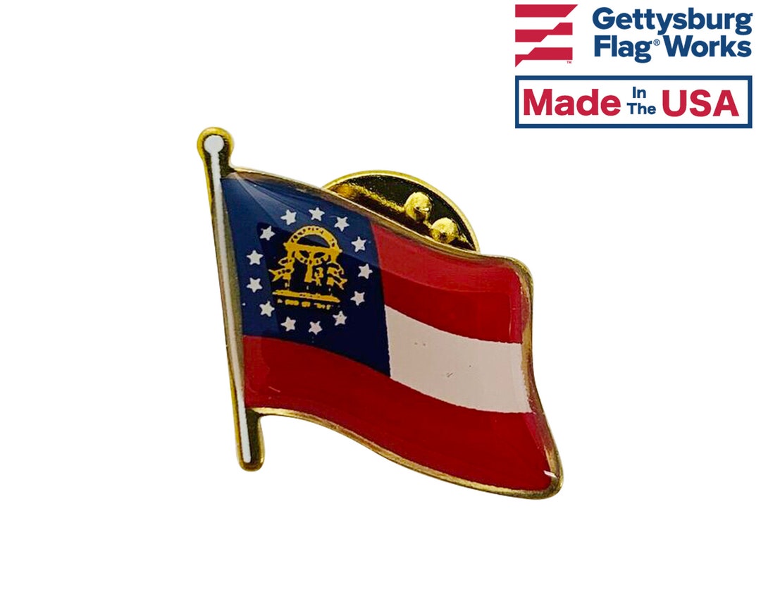 Georgia State Pin Georgia State Flag Lapel Pin - Made in the USA! - Etsy