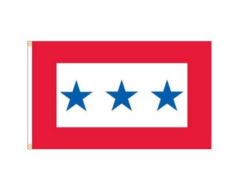 Service Star - 3 BLUE STARS 3x5' Flag - Made in the USA! - Free Shipping!