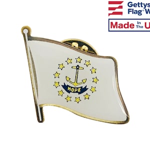 Rhode Island State Flag Lapel Pin - Made in the USA!