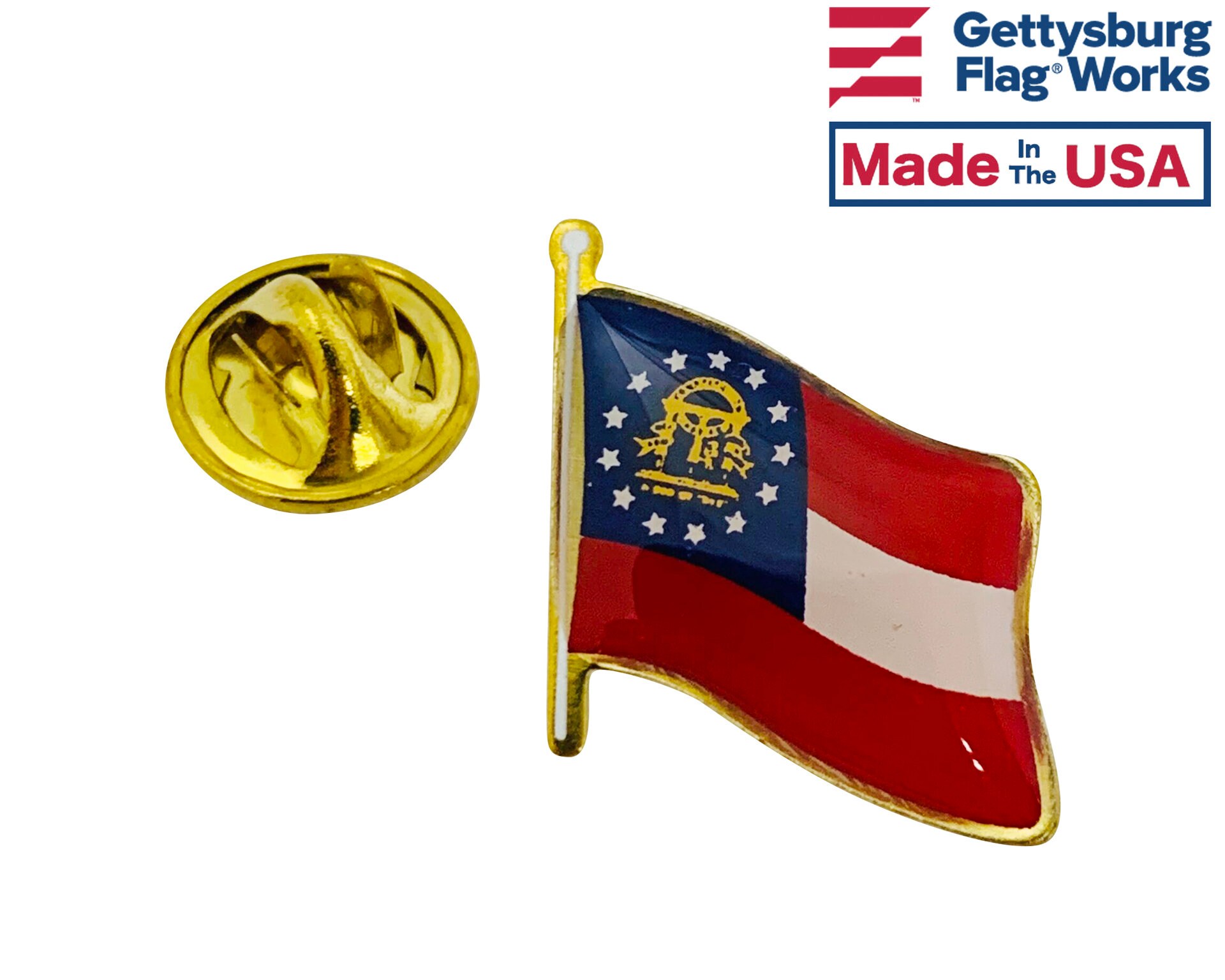 Georgia State Pin Georgia State Flag Lapel Pin - Made in the USA! - Etsy