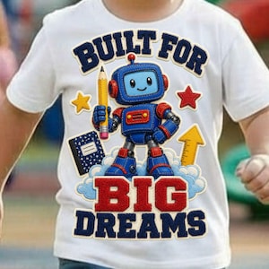 Robot STEM PNG, Back to School Shirt Design, Chenille Patch Graphic (Digital Download)