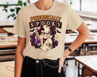 Imagen PNG de científico fantasma retro, diseño de profesor de química de Halloween periódicamente espeluznante (descarga digital)