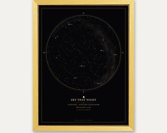 Memorial Star Map - The Night Sky of a Day You Remember - Personalised Remembrance Gift - In Loving Memory Print