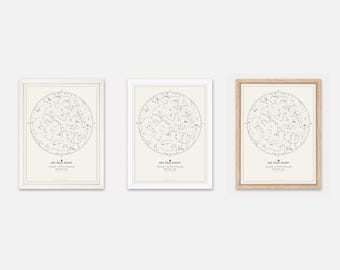 Christening Star Map Gift - The Night Sky When They Were Born - Personalised Baptism Keepsake - Framed or Print