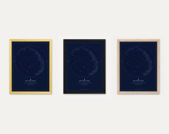 Christmas Star Map Gift - The Night Sky of a Date They Treasure - Personalised Xmas Present - Framed or Print