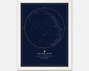 Wedding Gift for Couple - Star Map of Their Wedding Night - Personalised Mr and Mrs Keepsake - Framed or Print