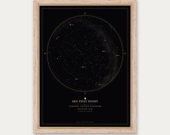 Pet Memorial Star Map - The Night Sky When You Said Goodbye - Personalised Dog or Cat Remembrance - Framed or Print